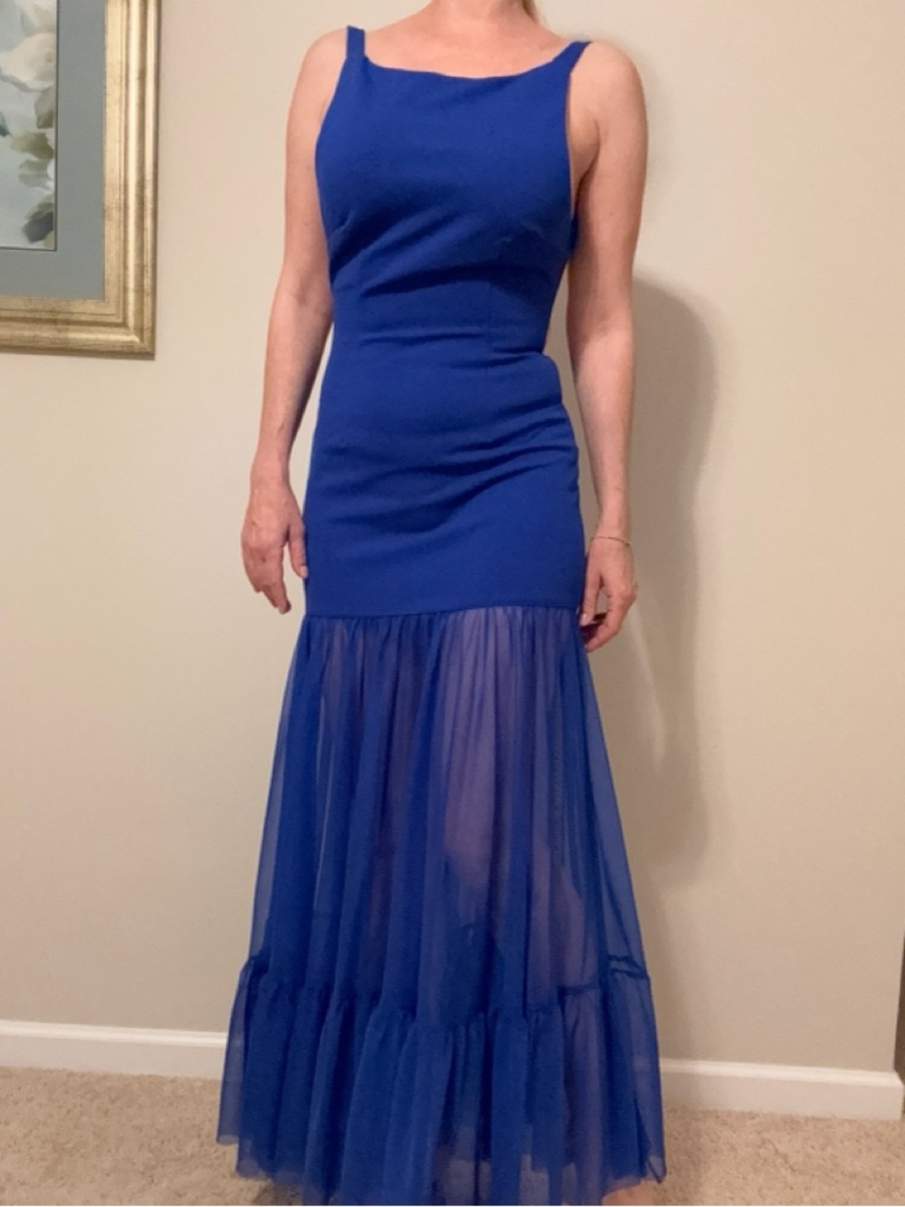 Hello Molly Midnight Blue Sheer Maxi Dress